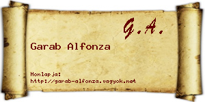 Garab Alfonza névjegykártya